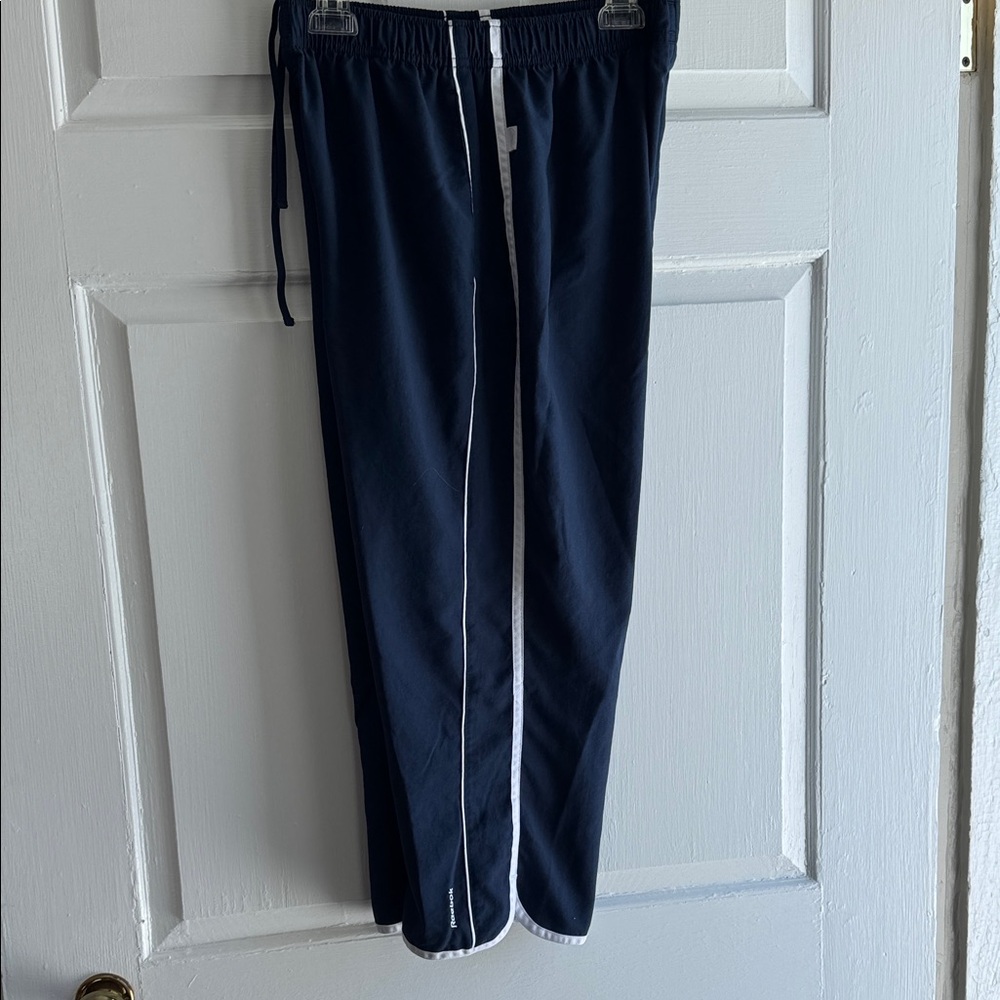 Reebok Dark Blue Joggers with White Trim